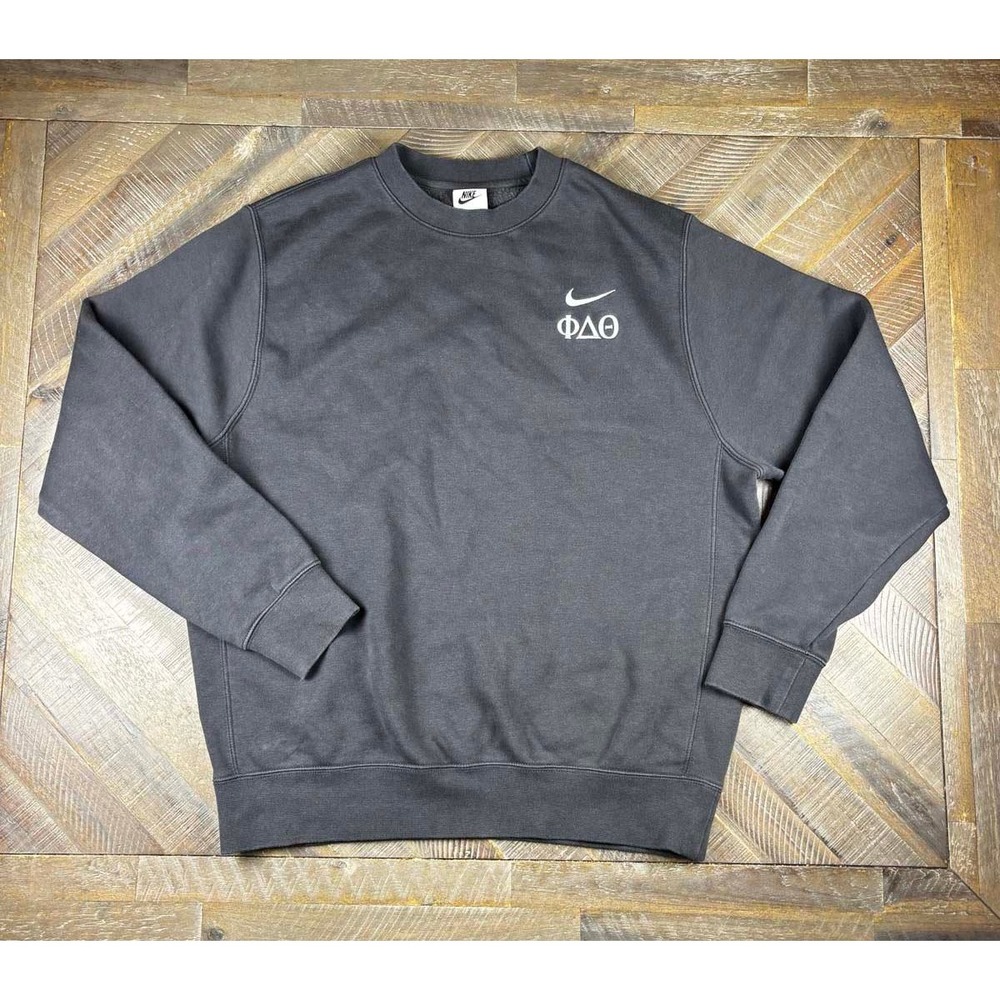 Nike Phi Delta Theta Fraternity Crewneck Sweatshirt Charcoal Grey Medium